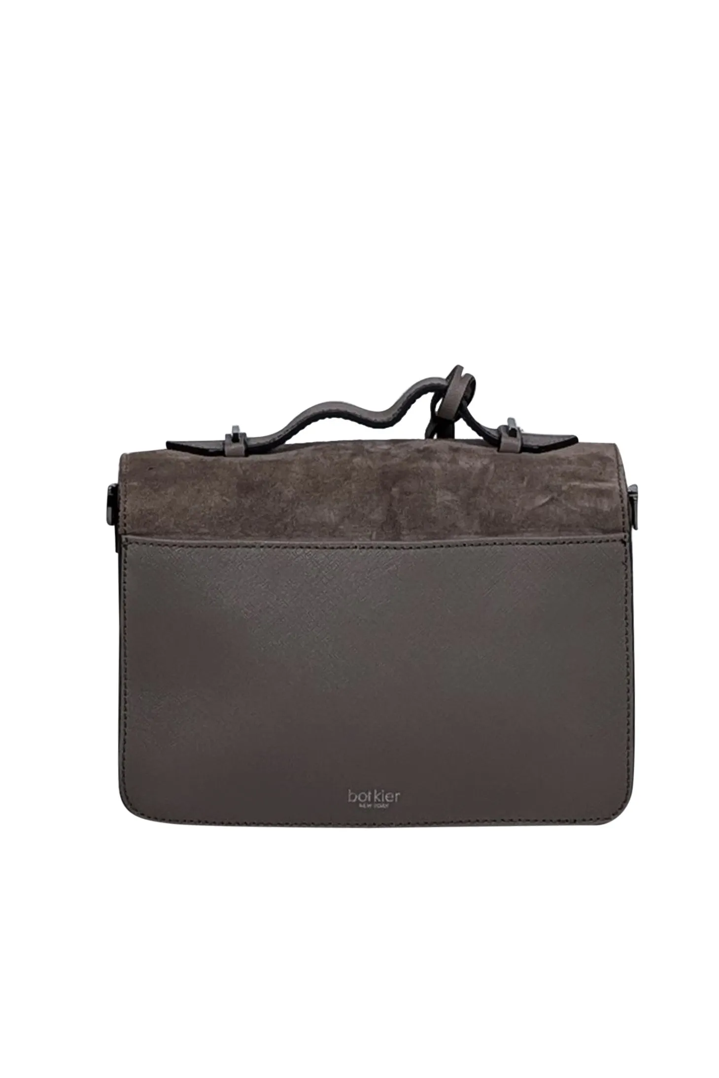 Botkier - Grey Saffiano Leather & Suede Crossbody Bag