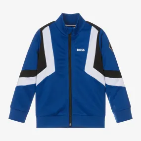 Boys Blue Football Zip-Up Top