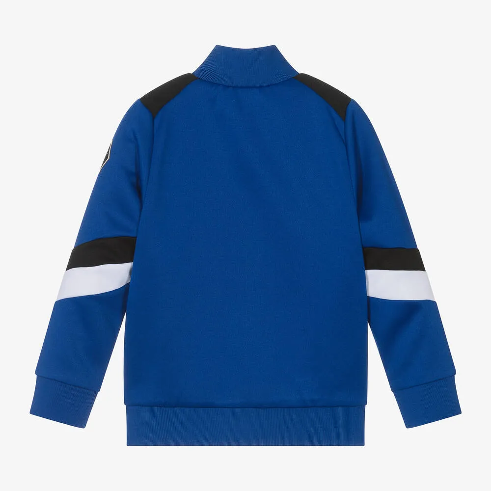 Boys Blue Football Zip-Up Top