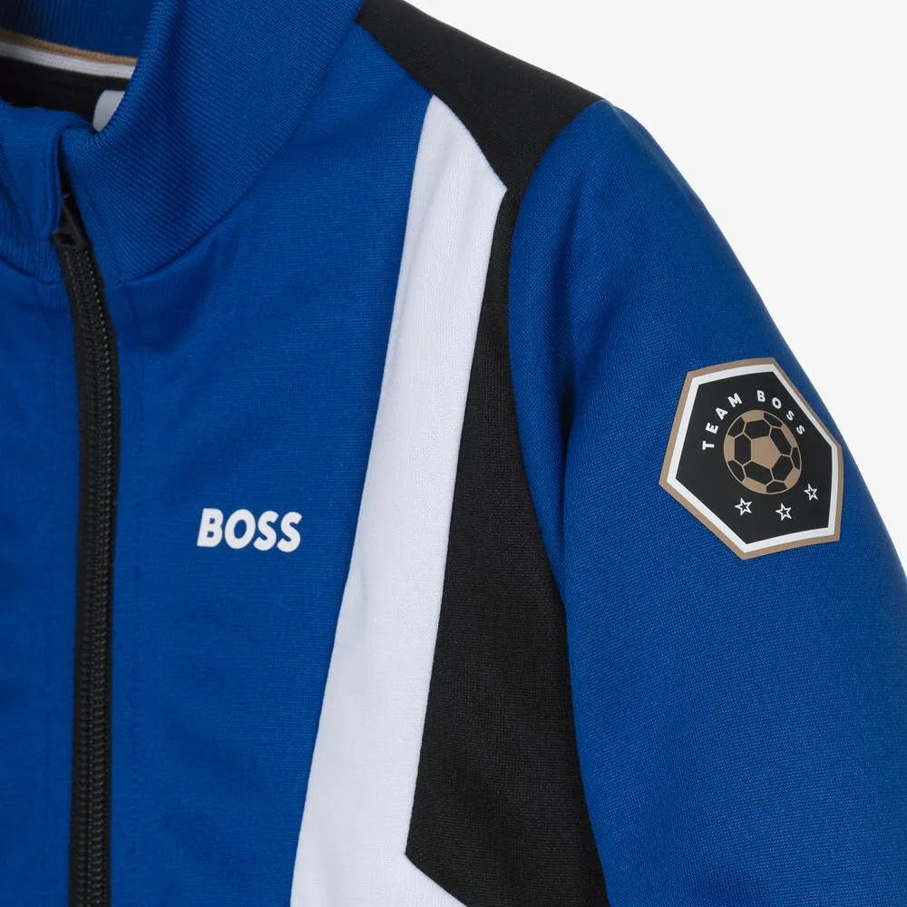 Boys Blue Football Zip-Up Top