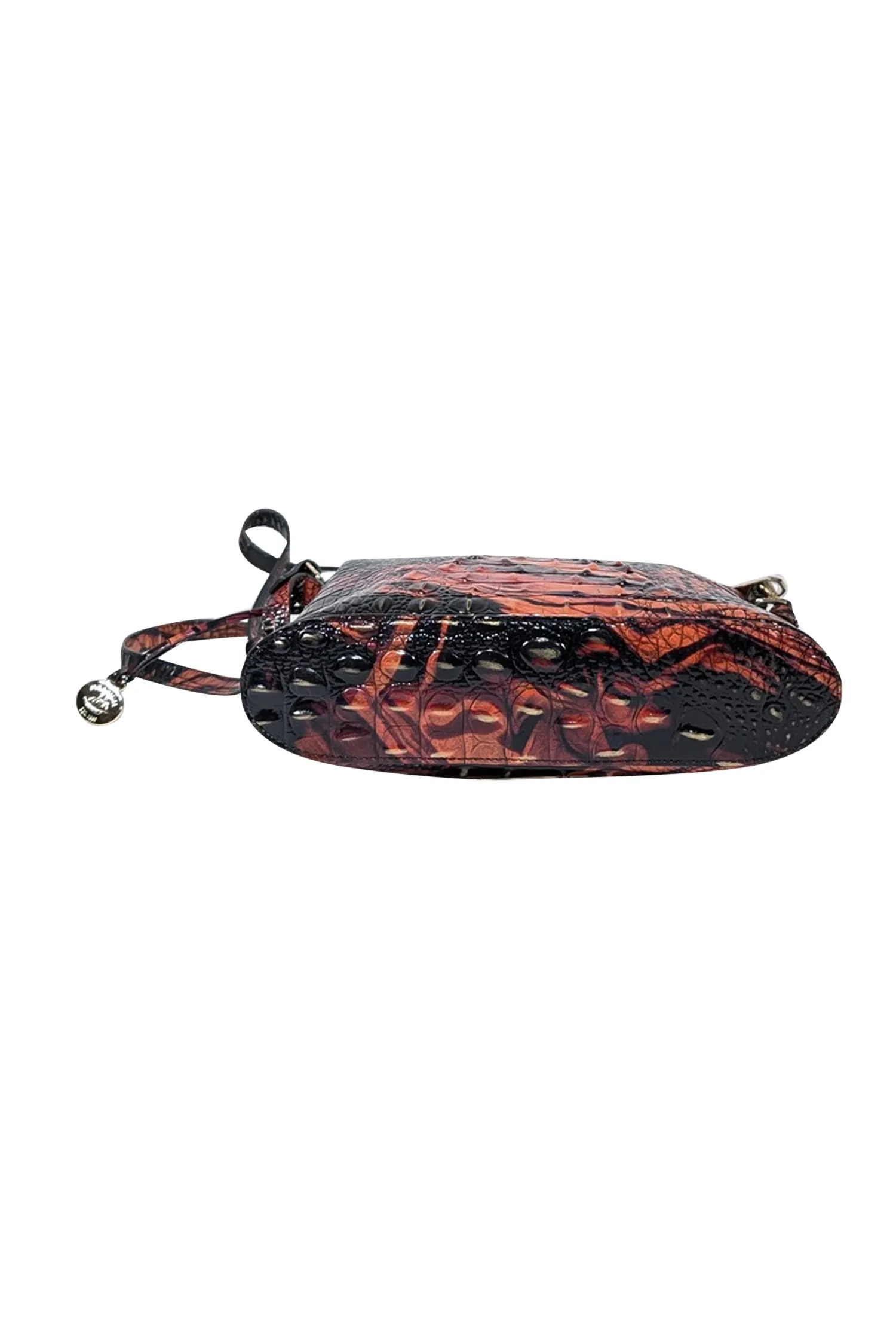 Brahmin - Orange & Black Croc Embossed Crossbody Bag