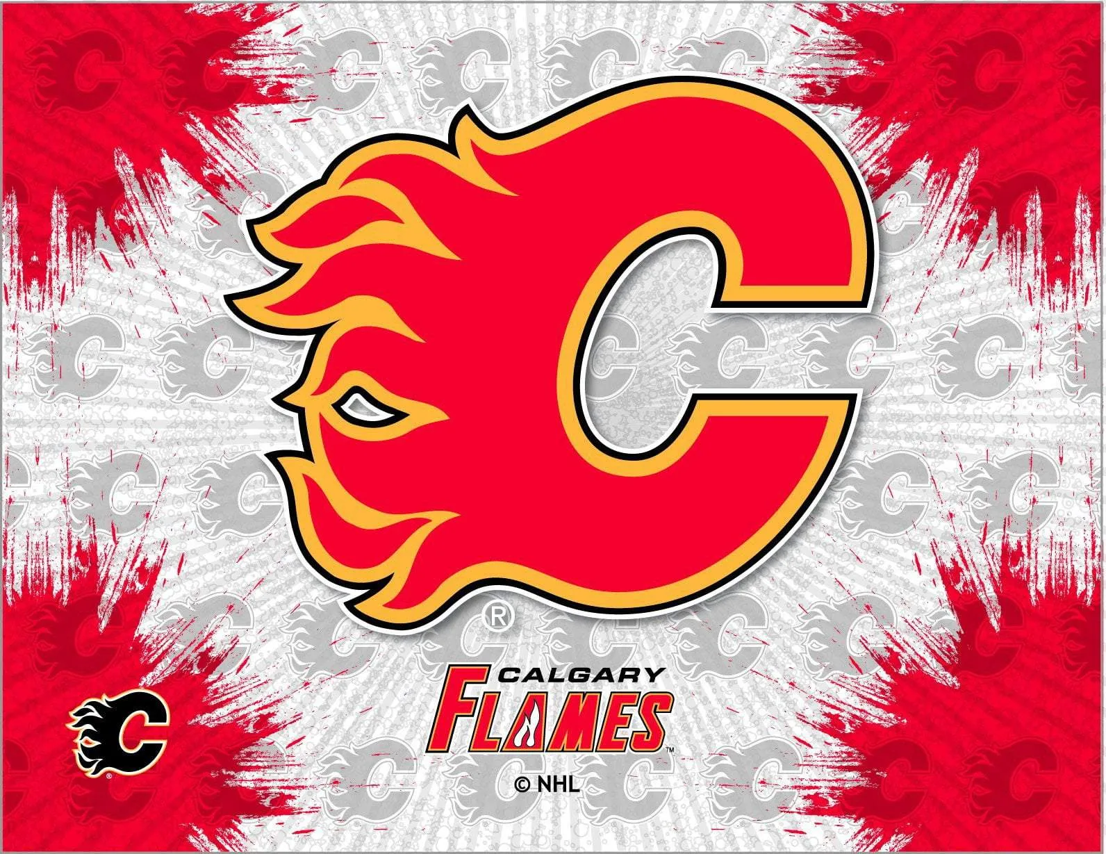 Calgary Flames HBS Gray Red Hockey Wall Canvas Art Picture Print