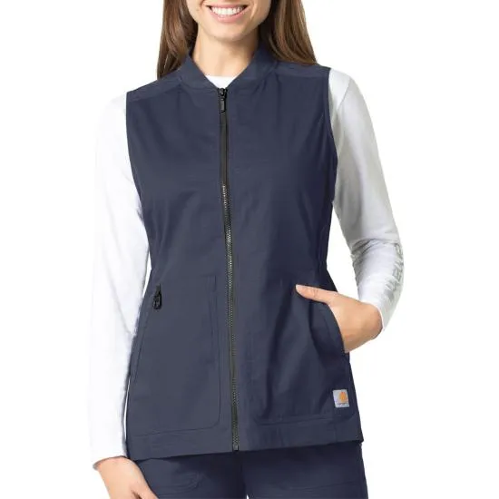 Carhartt Women's Rugged Flex Zip-Front Utility Scrub Vest