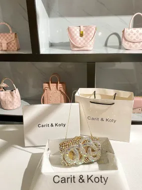 Carit Koty high-end diamond dinner chain bag for women 2023 new diamond niche heavy industry clutch bag