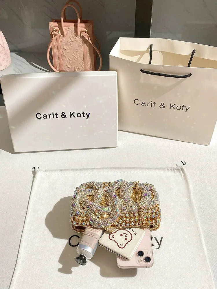 Carit Koty high-end diamond dinner chain bag for women 2023 new diamond niche heavy industry clutch bag