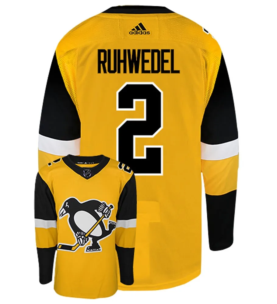 Chad Ruhwedel Pittsburgh Penguins Adidas Authentic Third NHL Hockey Jersey     