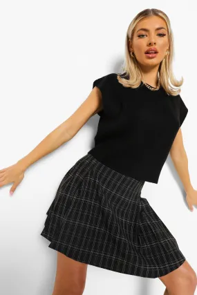 Check Woven Pleated Tennis Skirt