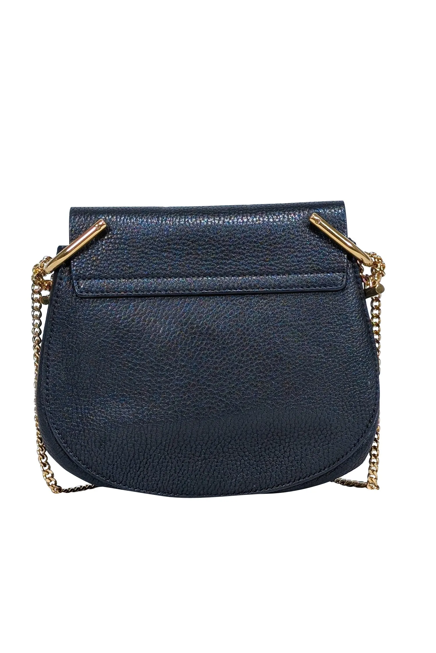 Chloe - Black Grained Lambskin Leather Drew Crossbody Bag