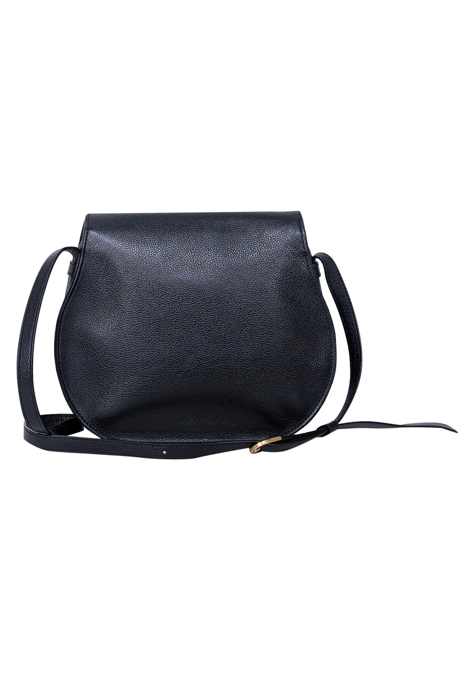 Chloe - Black Grained Leather Marcie Medium Crossbody Bag