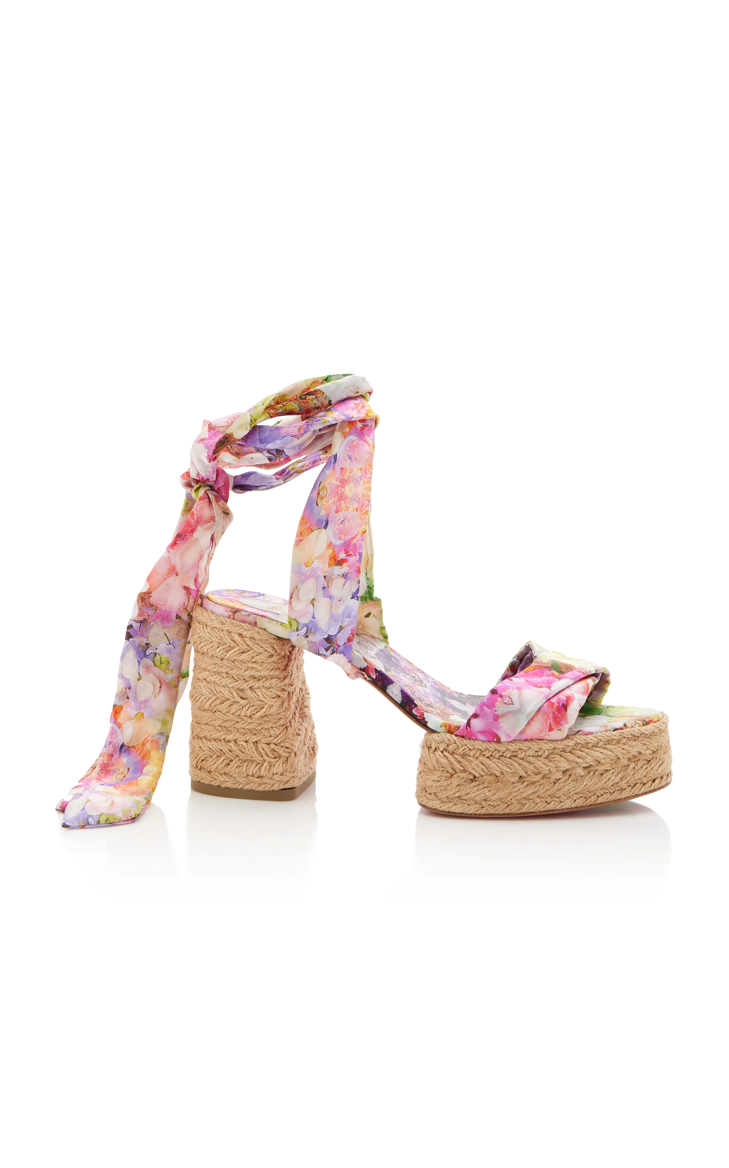 Christian Louboutin Mariza Du Desert 70mm Sash-Tie Woven Platform Sandals