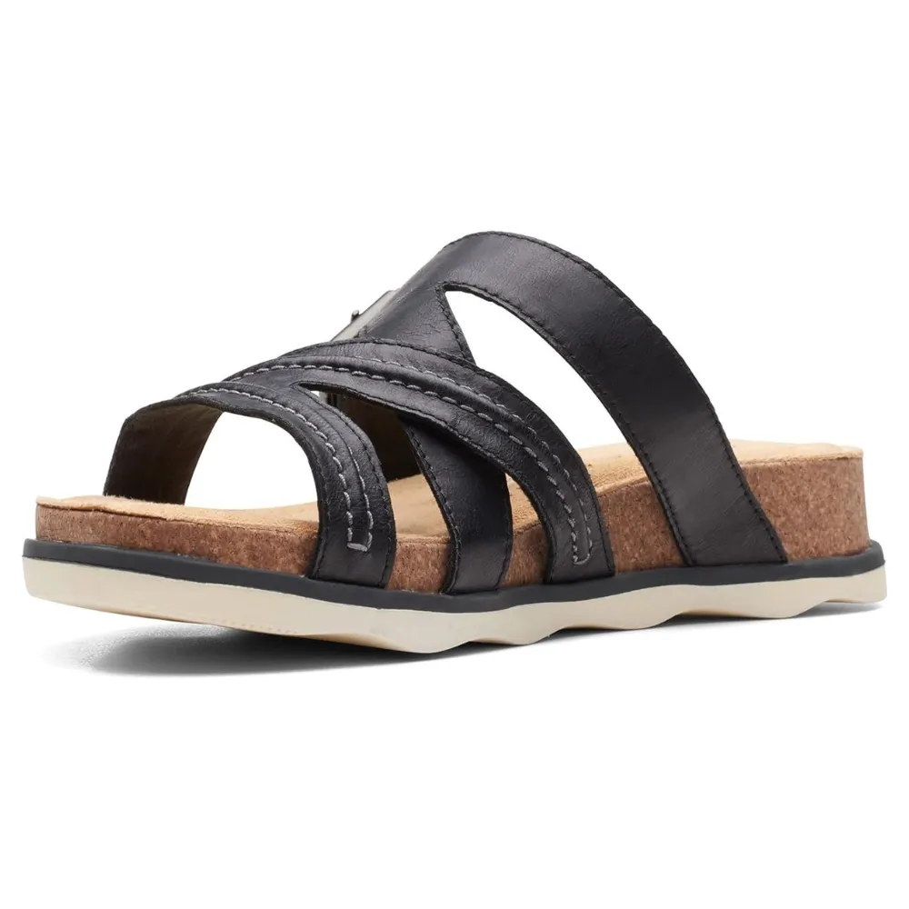 Clarks Brynn Hope Black Leather Sandal (Women's)