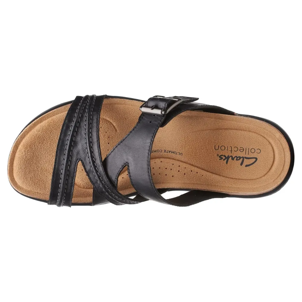 Clarks Brynn Hope Black Leather Sandal (Women's)