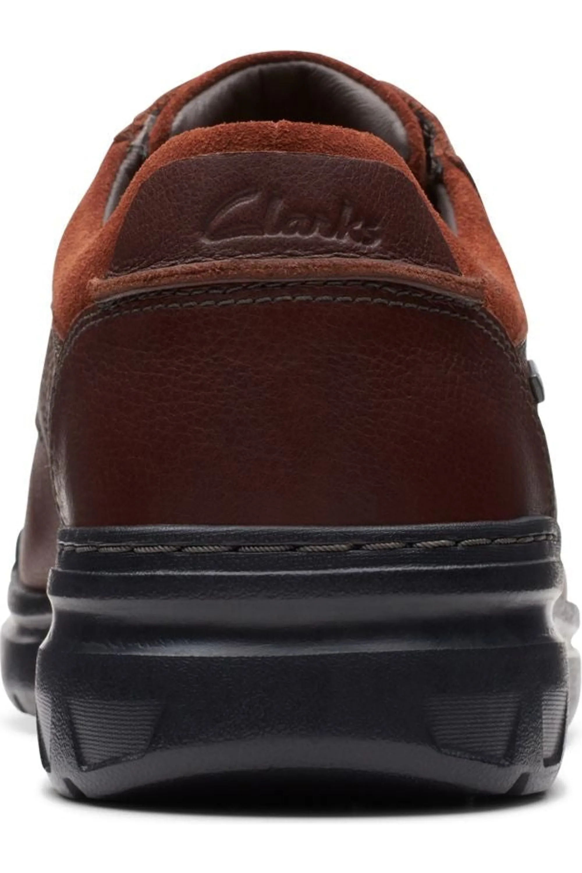 Clarks Rockie WalkGTX waterproof shoe in dark tan leather