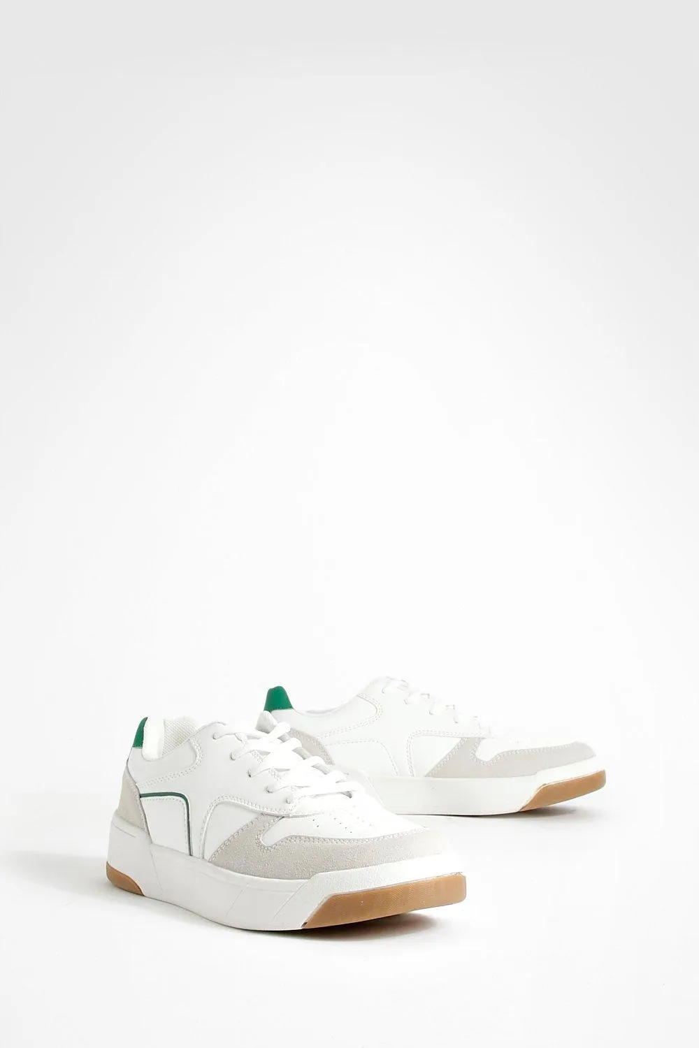 Contrast Gum Sole Tennis Sneakers