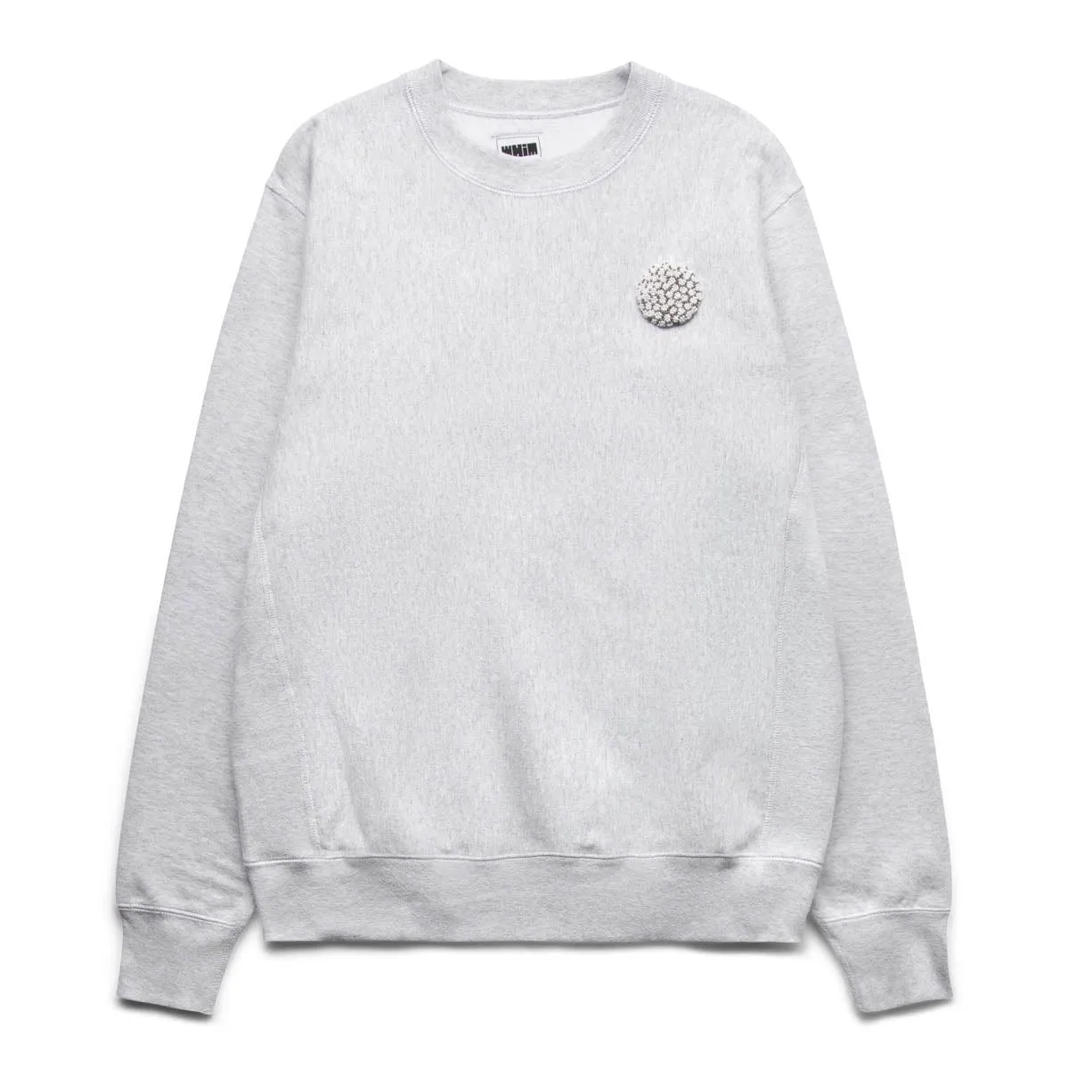 CREWNECK SWEATSHIRT WITH BEADED GOLF BALL ASH GREY | Bodega