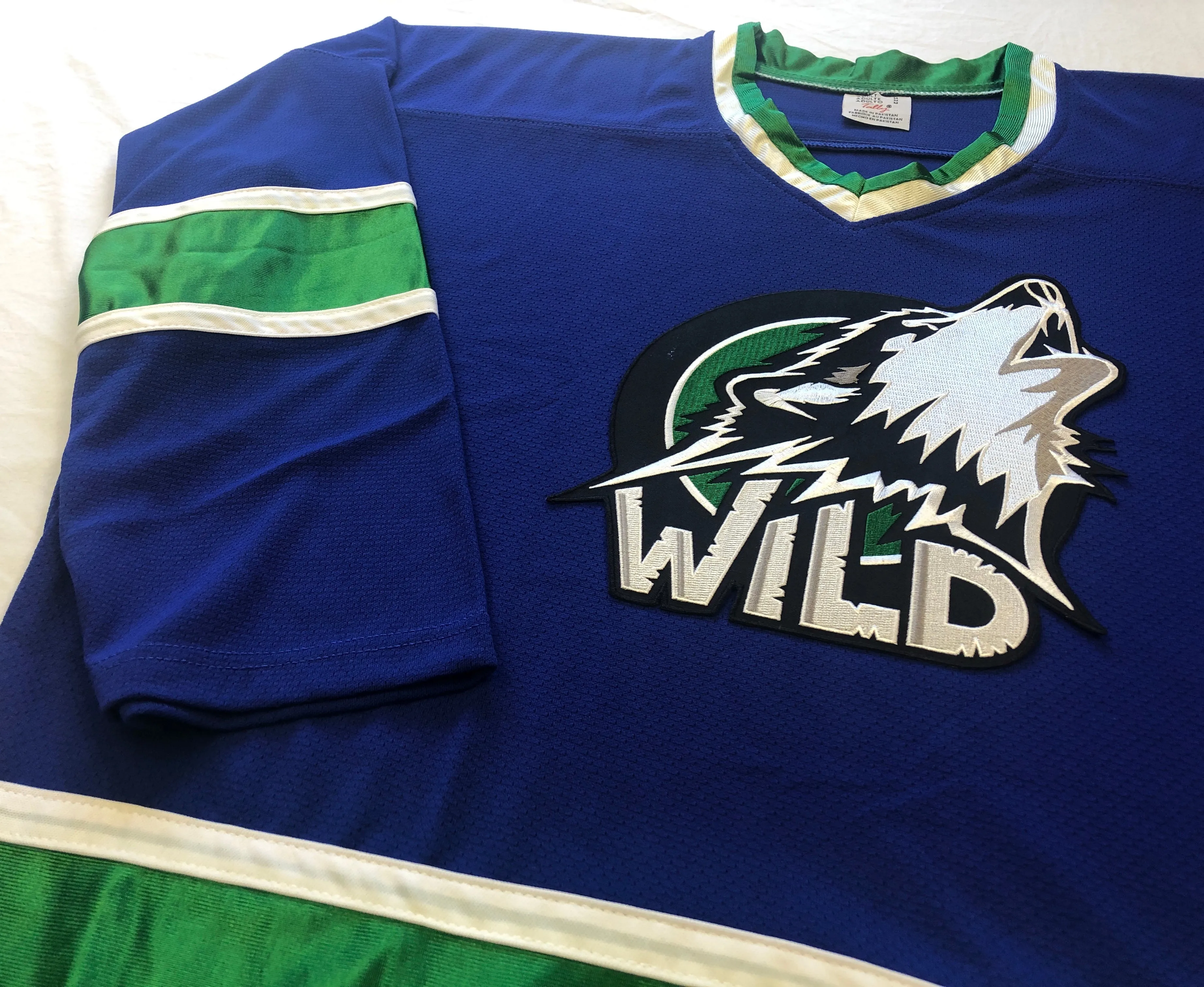 Custom Hockey Jerseys with a Wild Embroidered Twill Team Logo