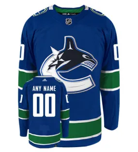 Customizable Vancouver Canucks Adidas Primegreen Authentic NHL Hockey Jersey     