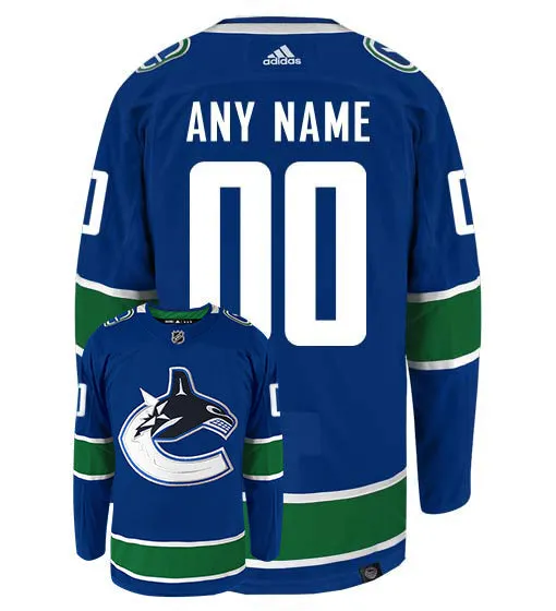 Customizable Vancouver Canucks Adidas Primegreen Authentic NHL Hockey Jersey     