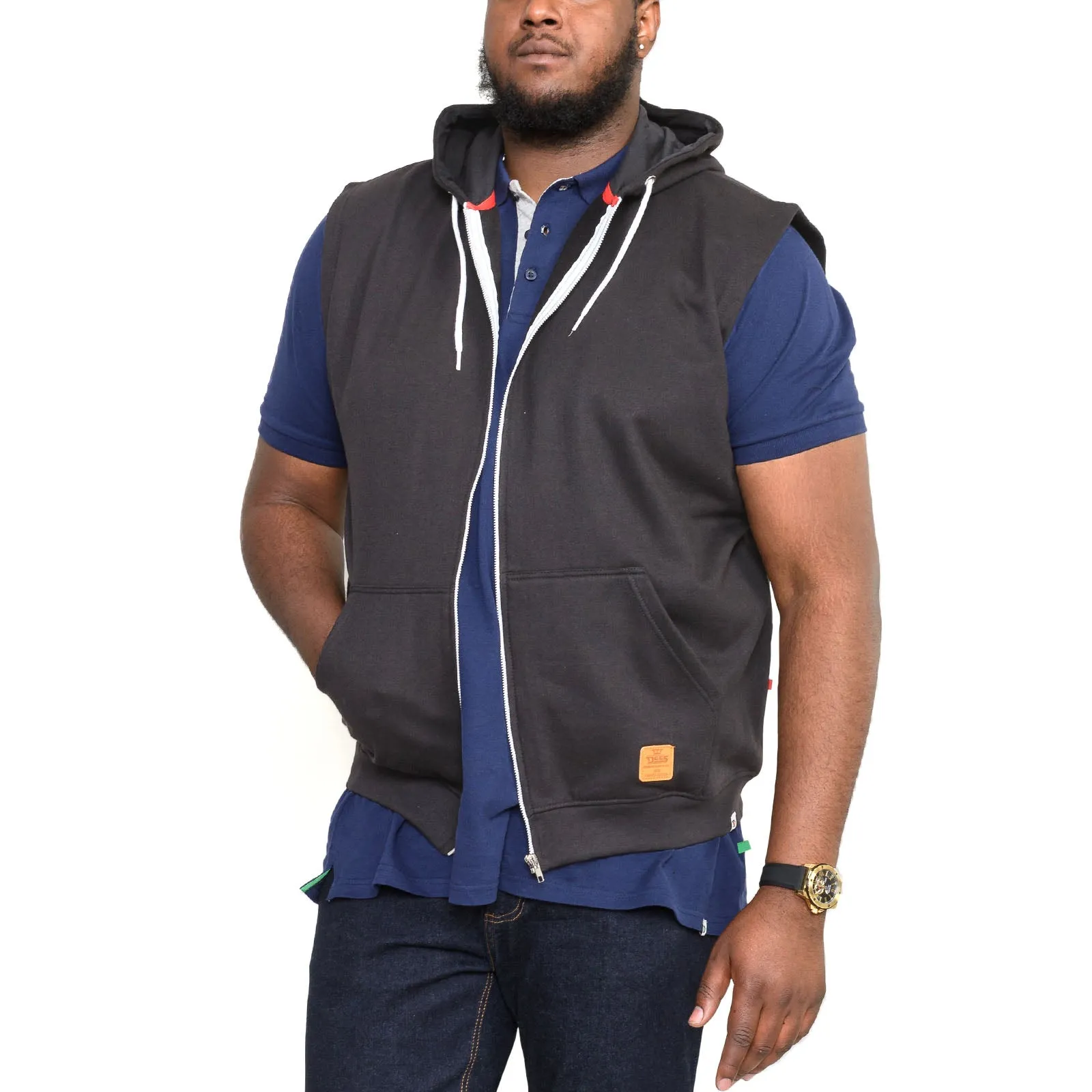 D555 Mens Blake Big & Tall Kingsize Sleeveless Hoodie