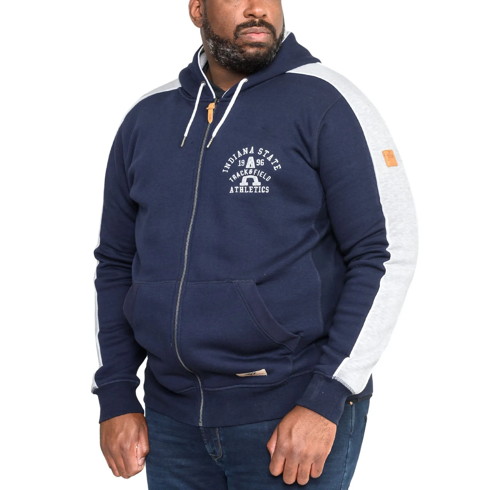 D555 Mens Eaton Big & Tall Full Zip Hooded Jacket - Navy