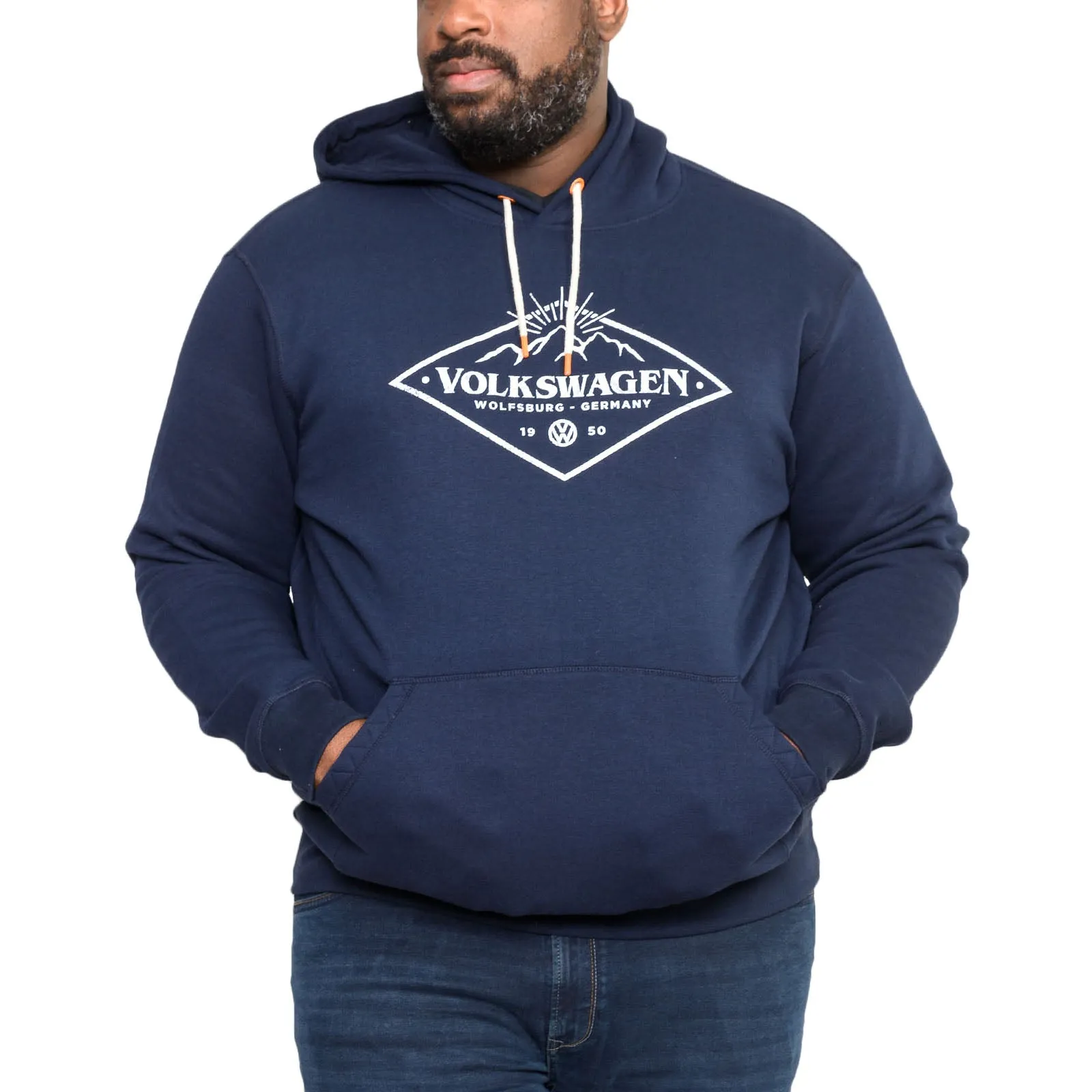 D555 Mens Hanwell Big & Tall Official Volkswagen Hoodie - Navy