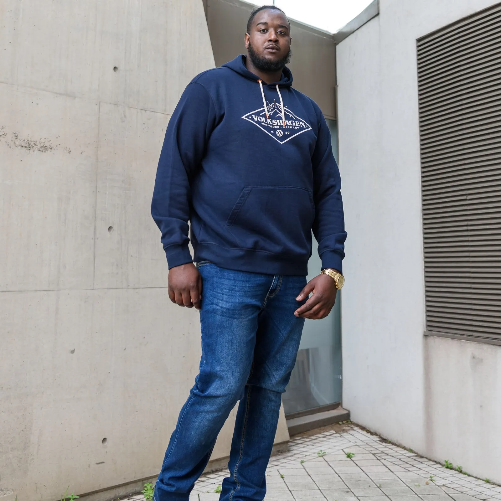 D555 Mens Hanwell Big & Tall Official Volkswagen Hoodie - Navy