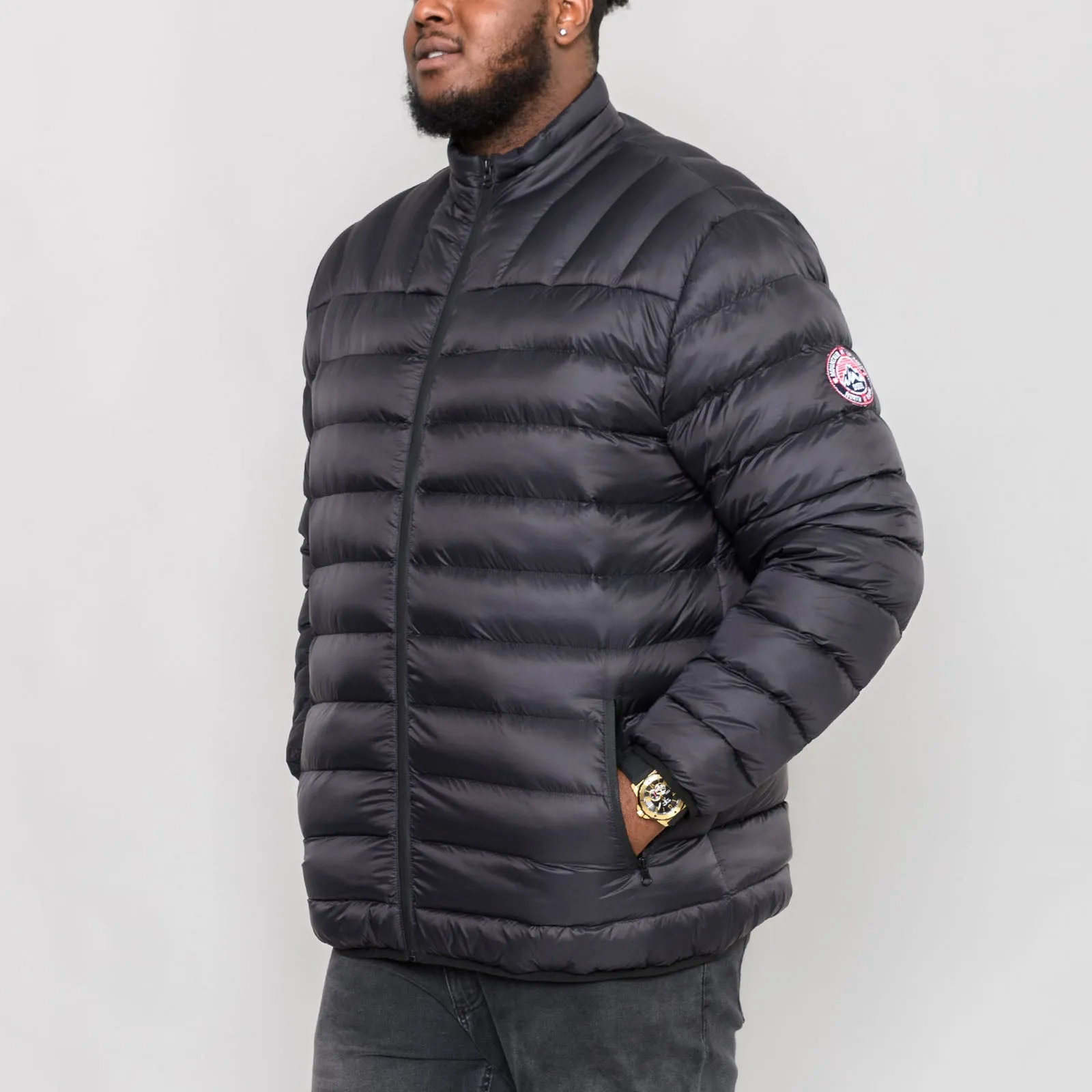 D555 Mens Limehouse Big & Tall Puffer Jacket - Black