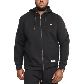 D555 Mens Marble Big & Tall Full Zip Hooded Jacket - Black