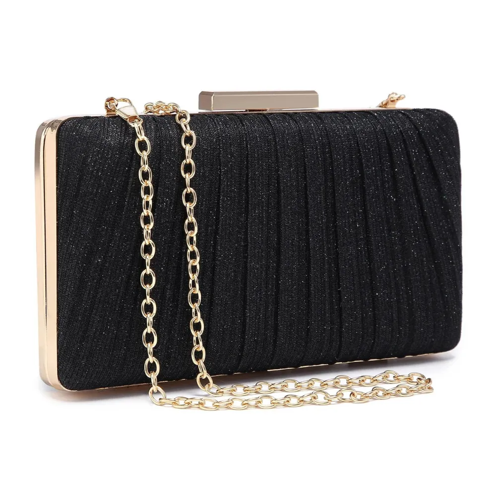 Dasein Glistening Frosted Black Evening Clutch (Women's)