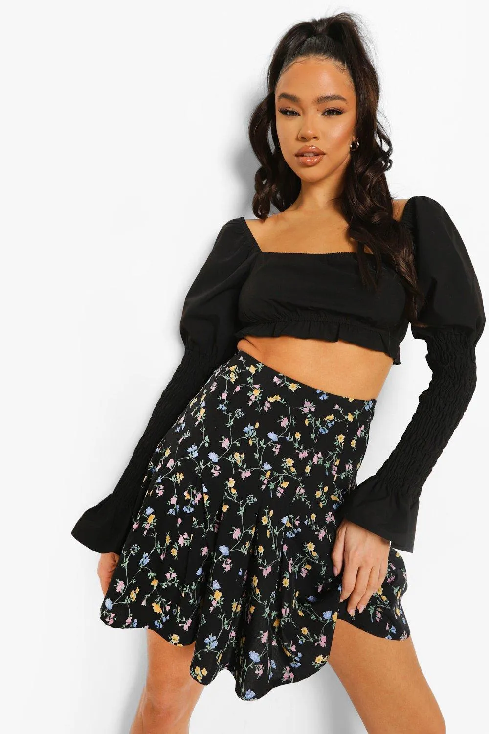 Ditsy Floral Pleated Mini Tennis Skirt