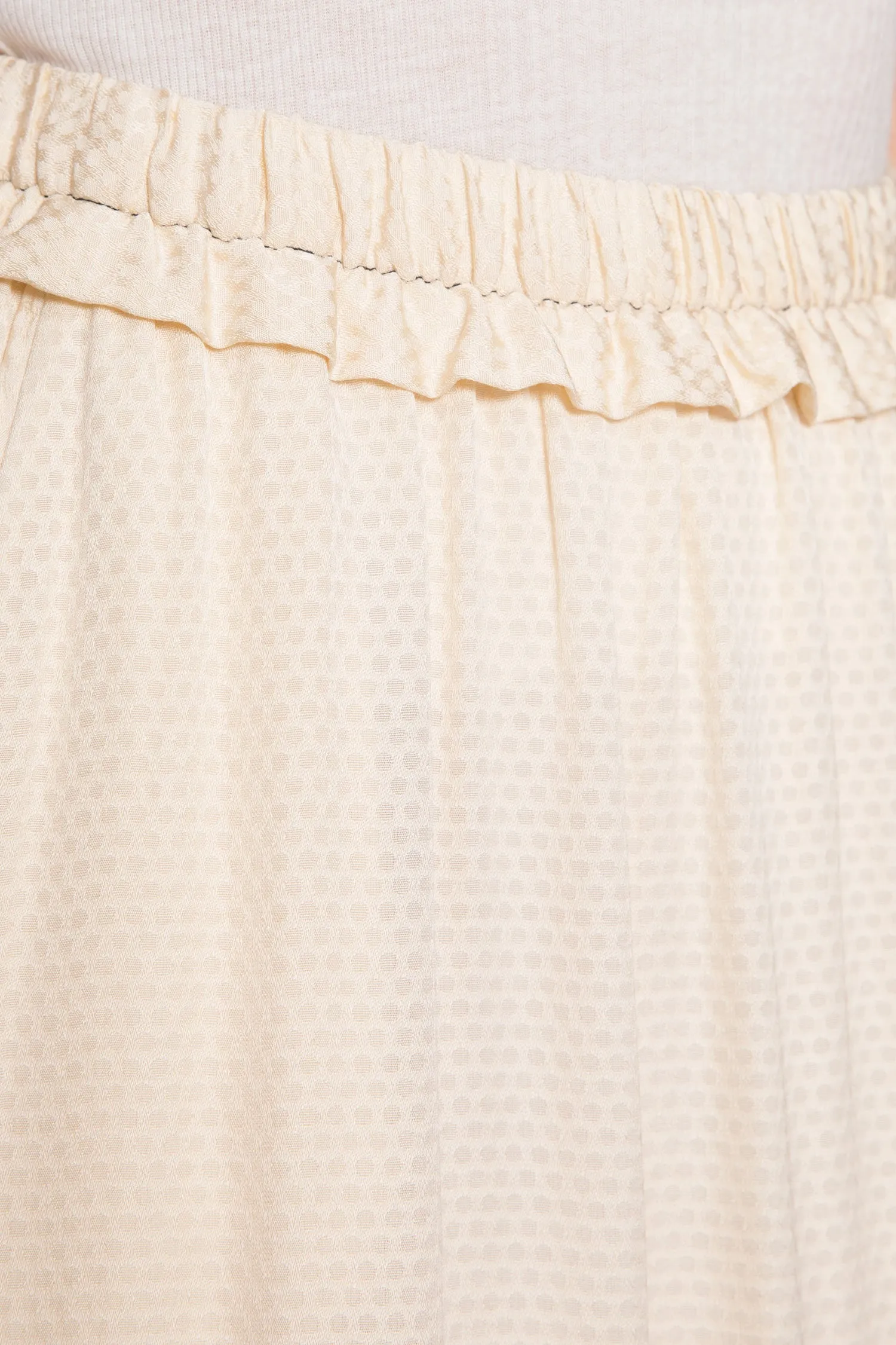 Dotted Ruffled Gathered Skirt