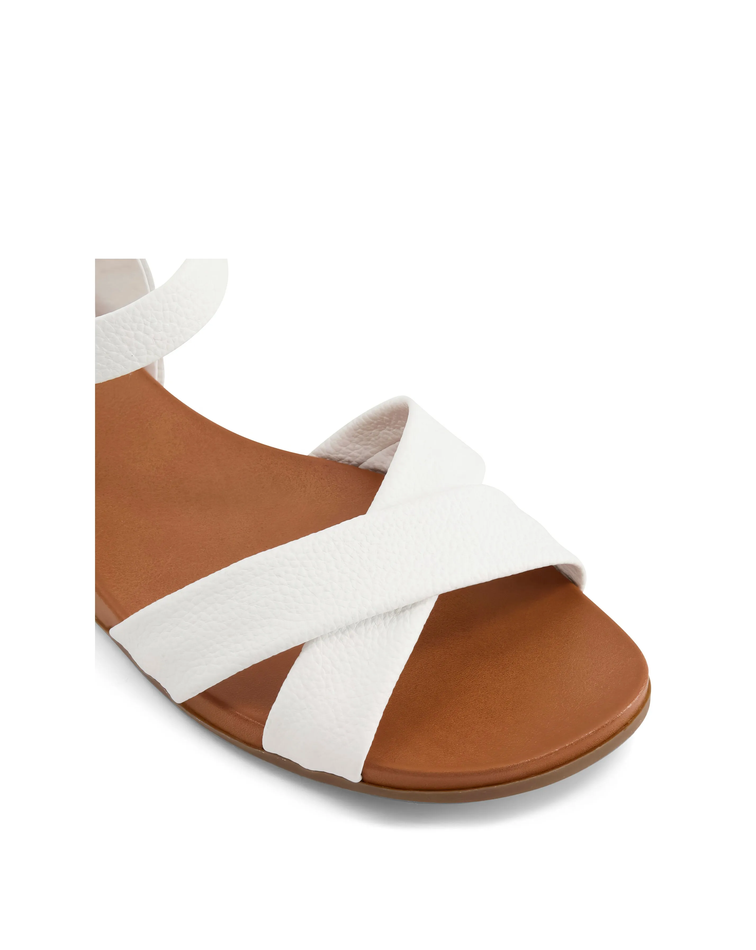 Dune Landies Leather Cross Over Sandals Wide Fit | Simply Be