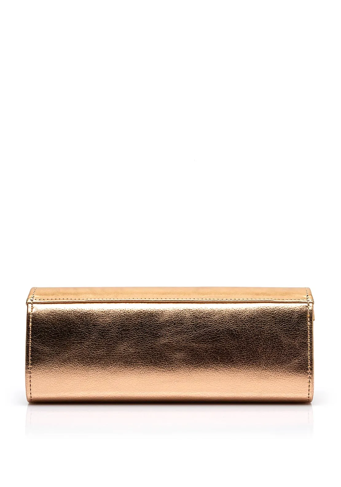 Emis Leather Embellished Clutch Bag, Bronze