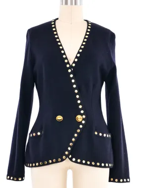 Escada Navy Studded Cardigan