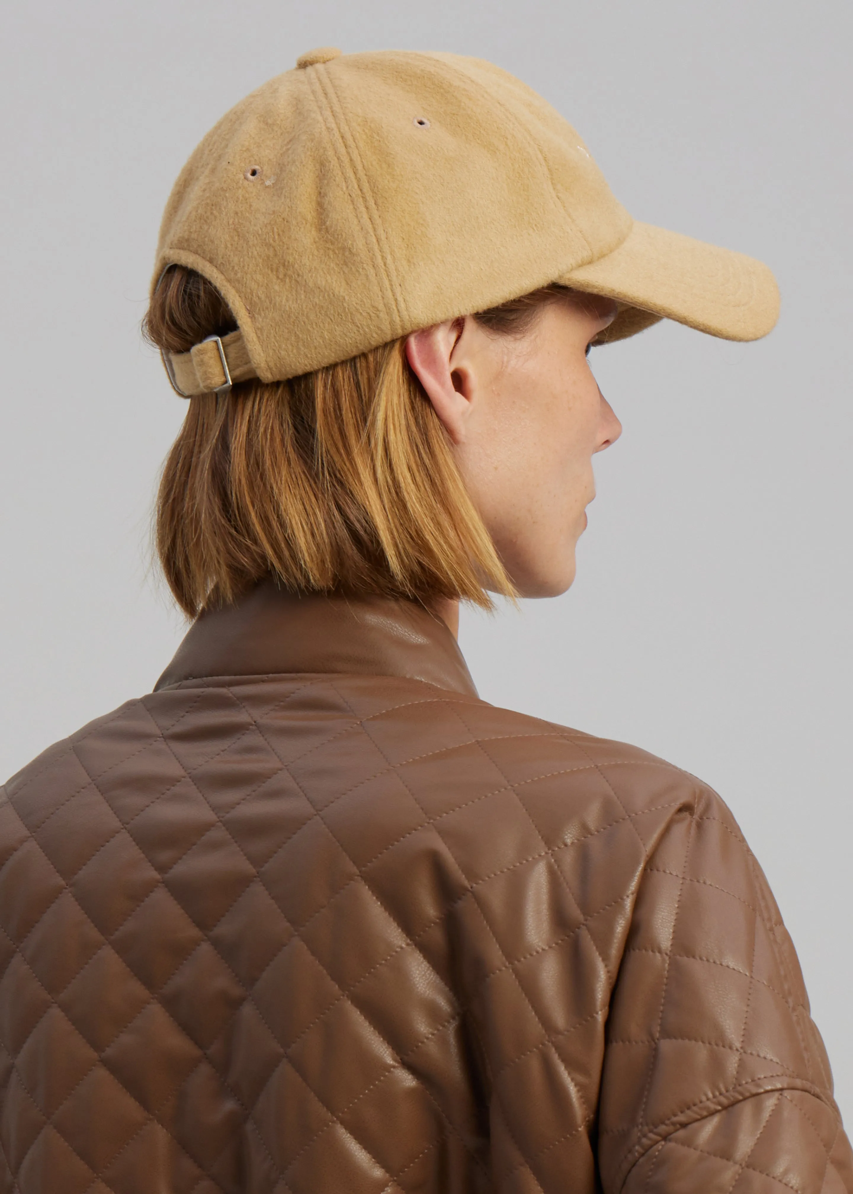 Frankie Wool Baseball Cap - Caramel