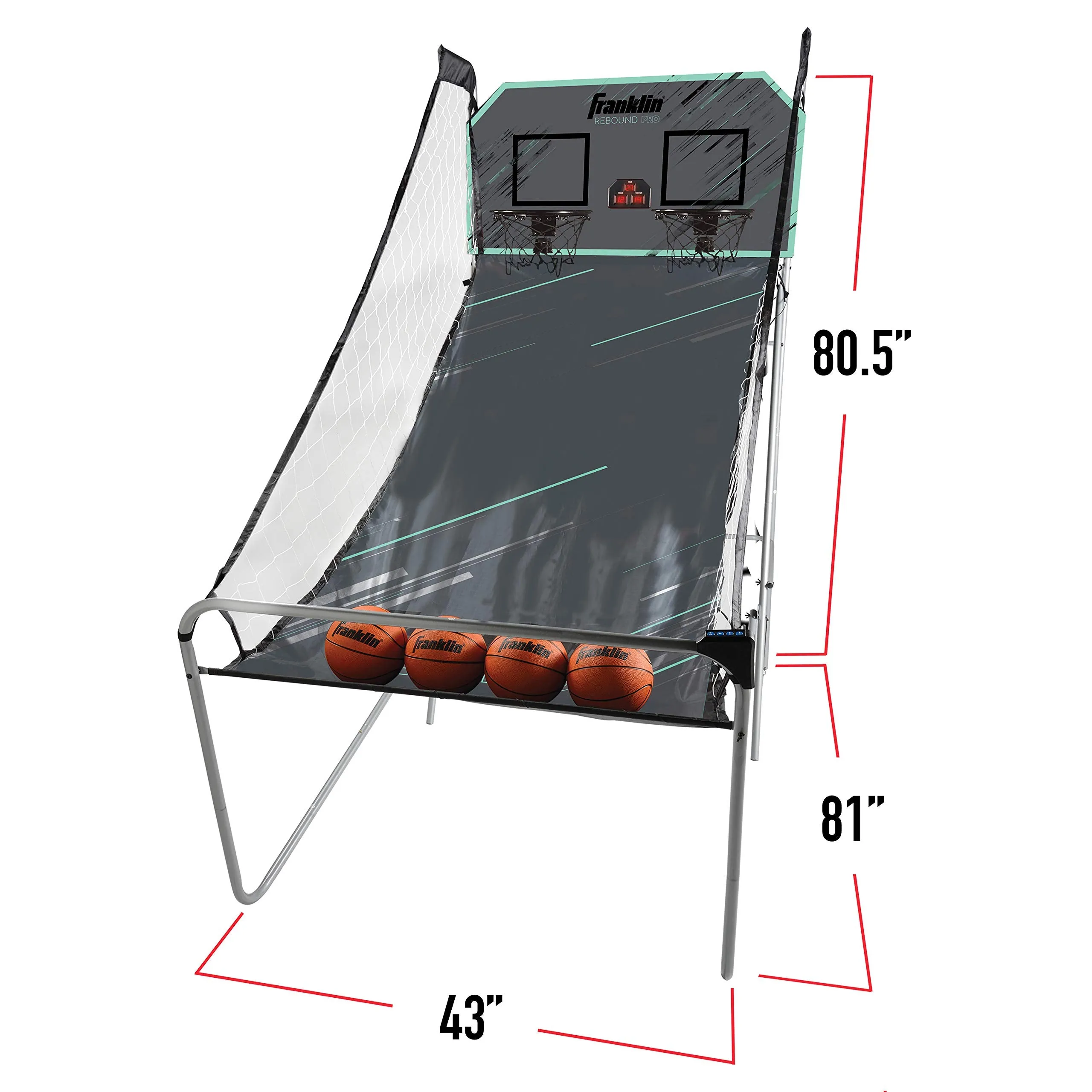 Franklin Sports Arcade Basketball Game - Dual Shot - Indoor Mini Basketball Hoop Shootout Game - (4) Mini Basketballs Included -