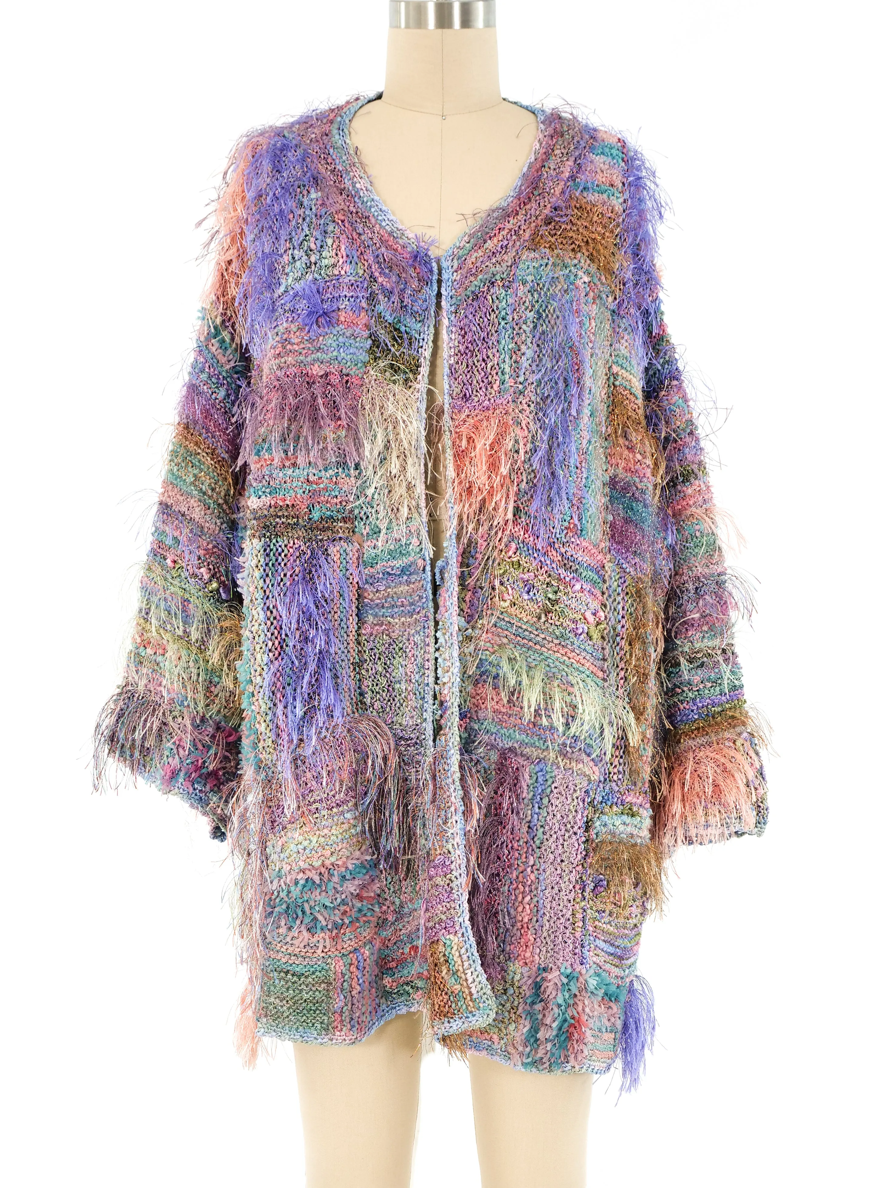 Fringe Knit Assemblage Cardigan