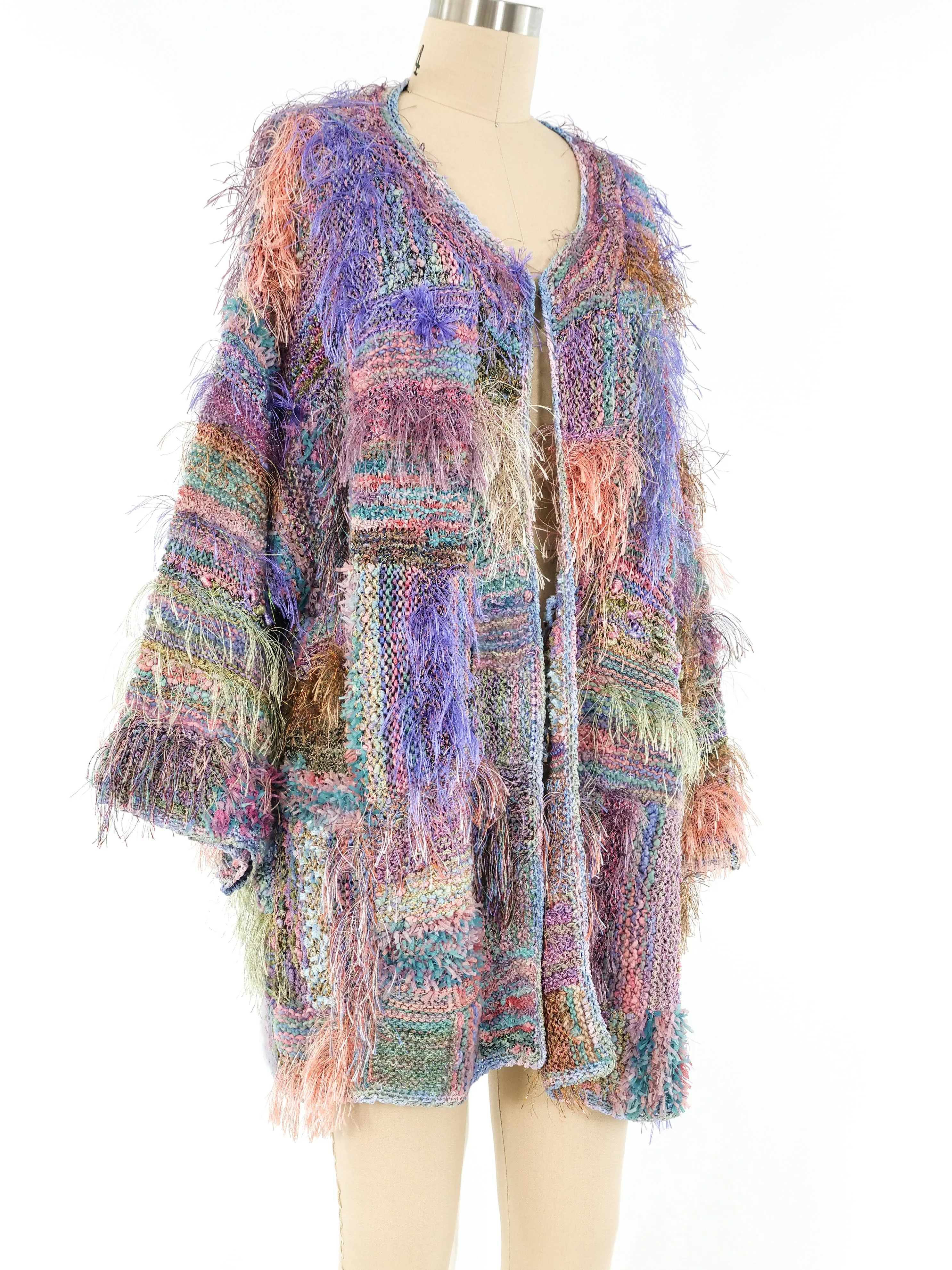 Fringe Knit Assemblage Cardigan