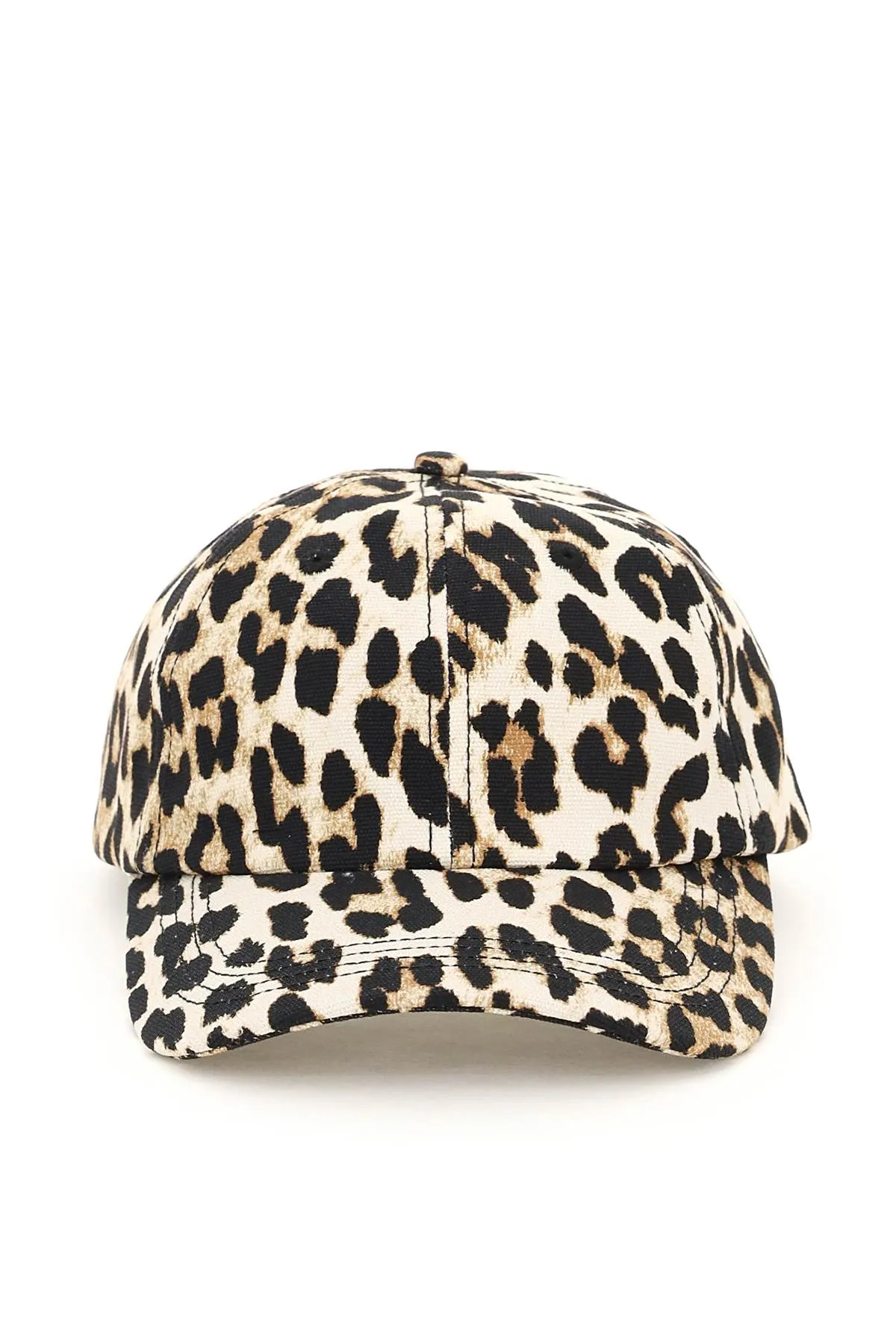 Ganni Leopard Print Baseball Cap