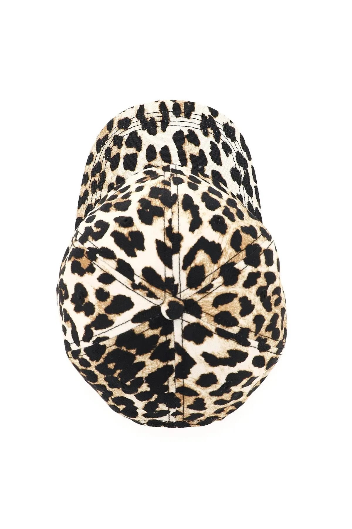 Ganni Leopard Print Baseball Cap