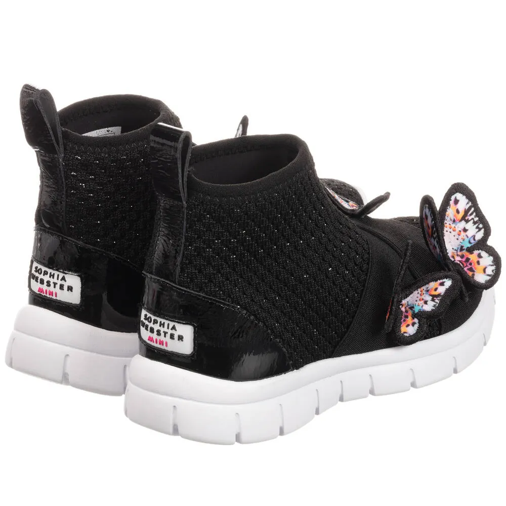 Girls Black Sock Trainers