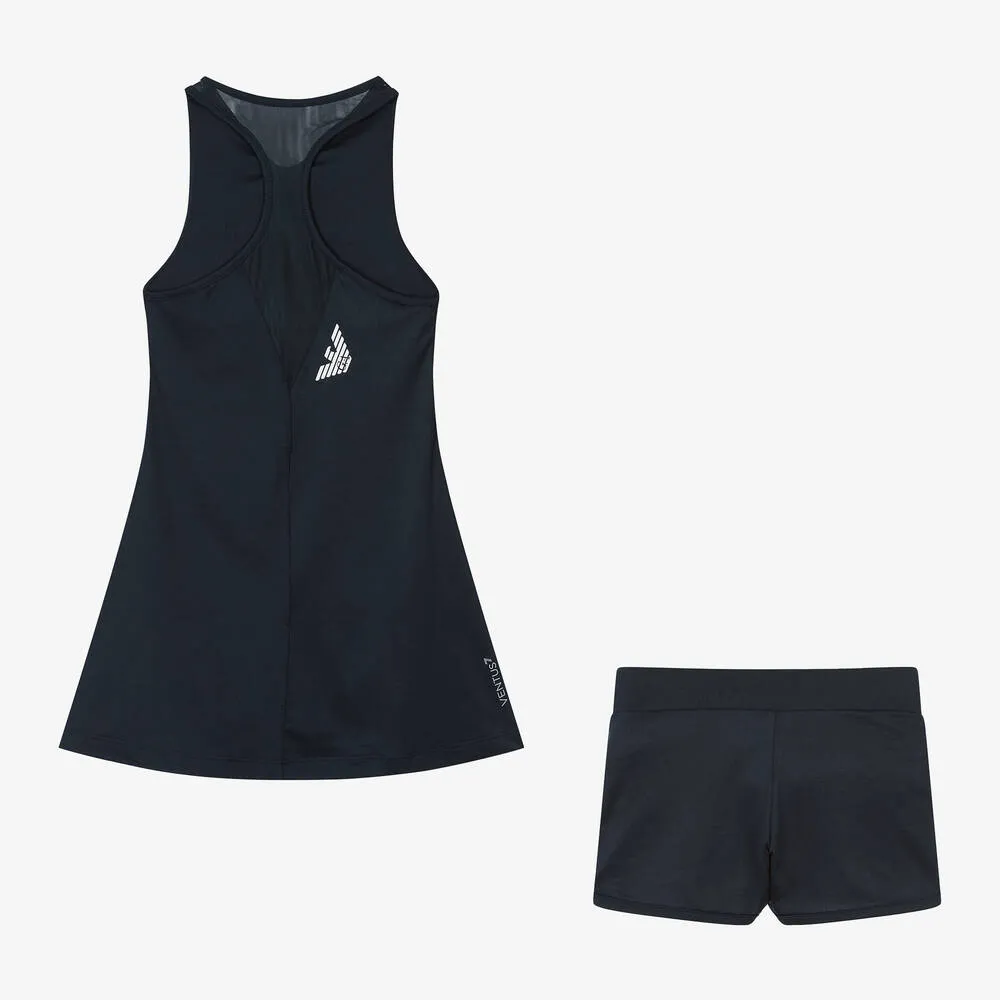 Girls Navy Blue Ventus7 Tennis Dress Set