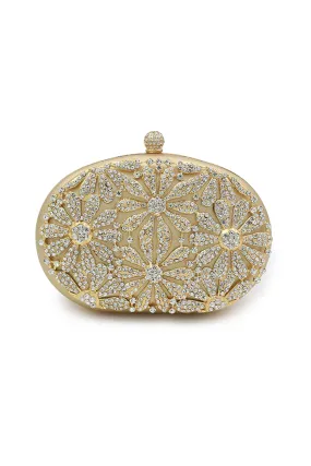 Gold Closure Beaded Clutch Bag