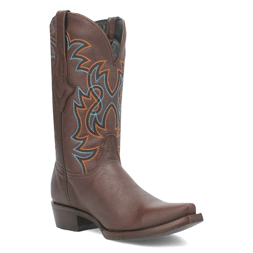 Gold Rush Leather Embroidered Snip Toe Cowboy Boots