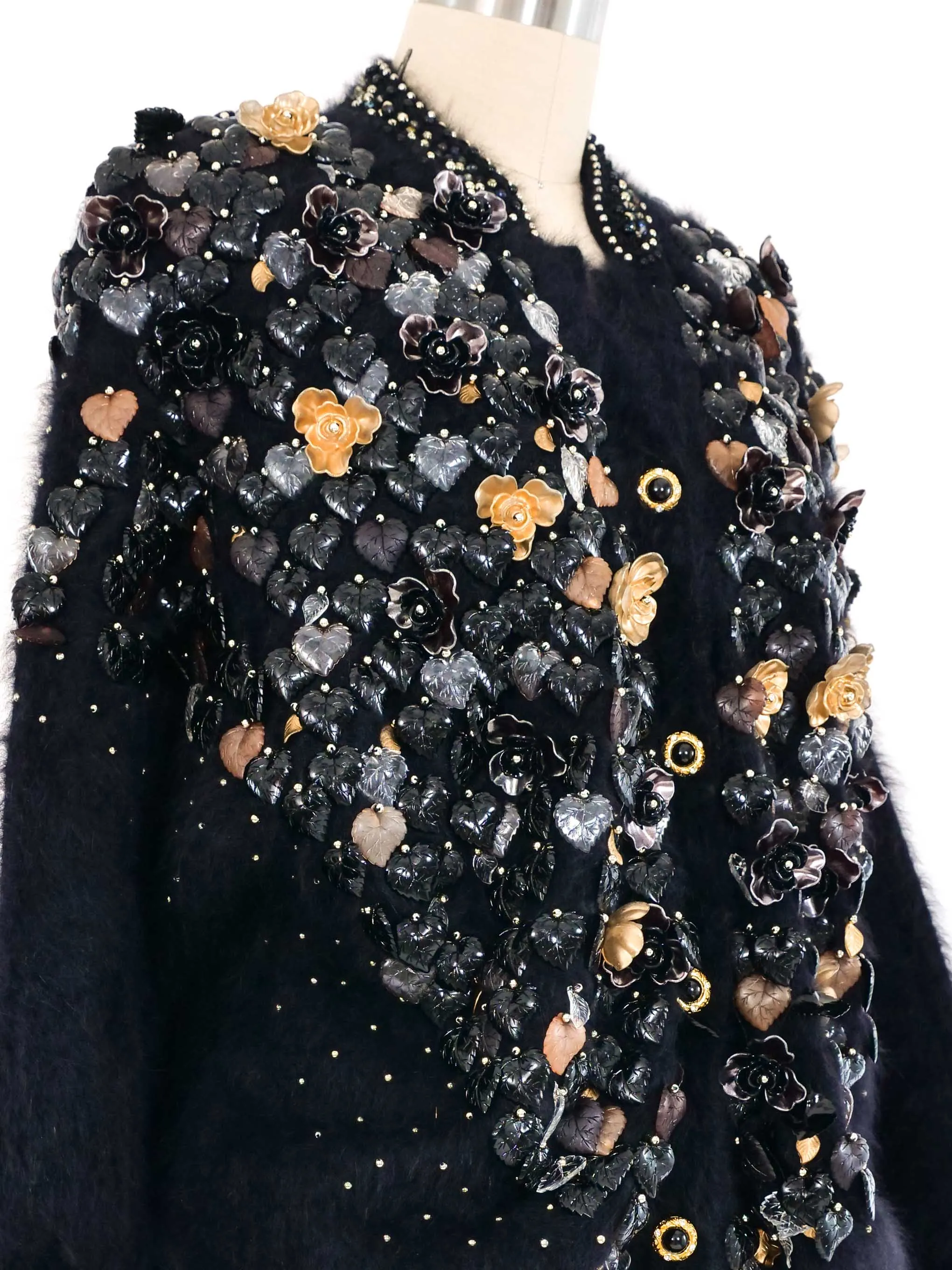 Heavily Embellished Angora Cardigan