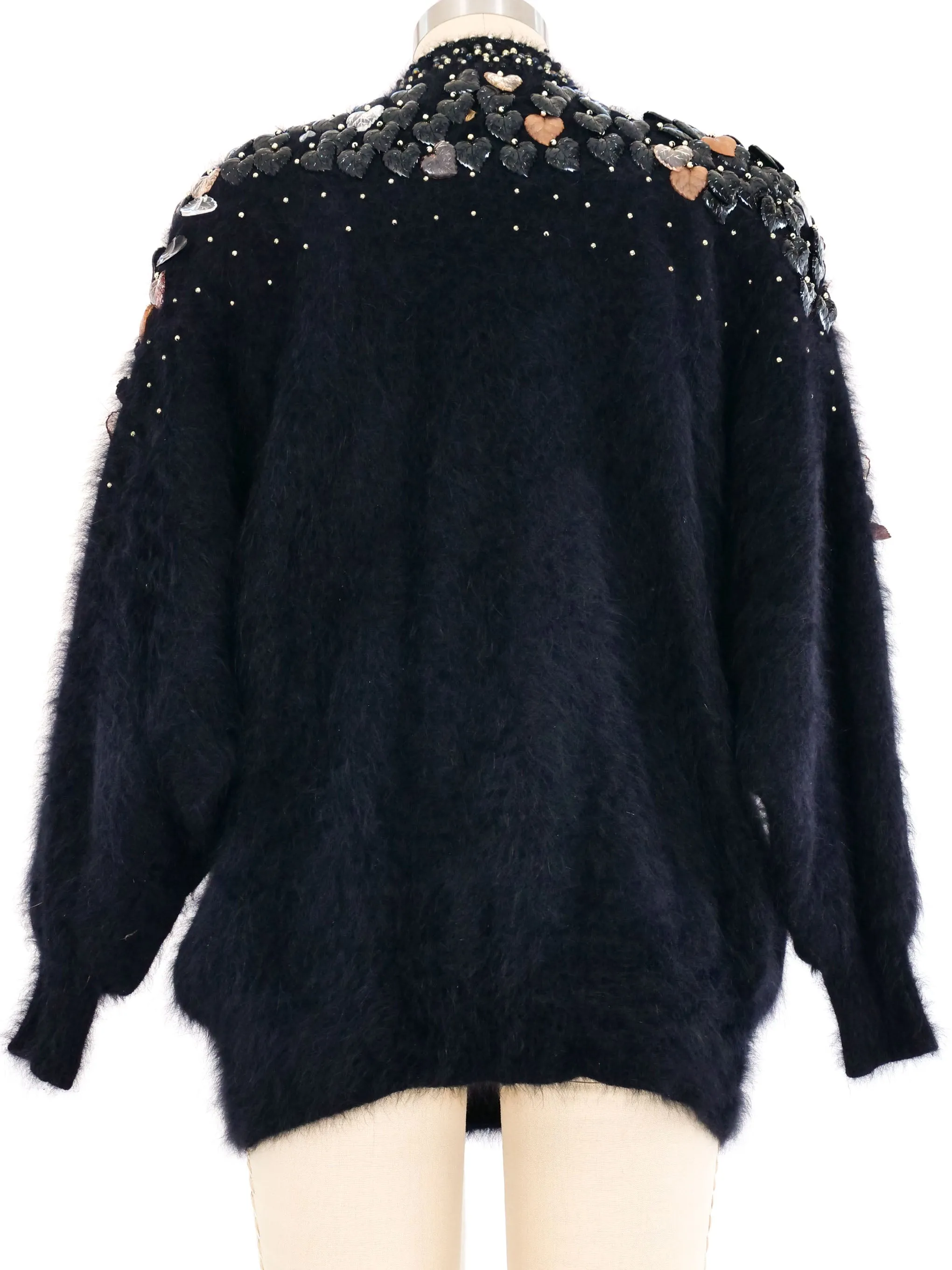 Heavily Embellished Angora Cardigan