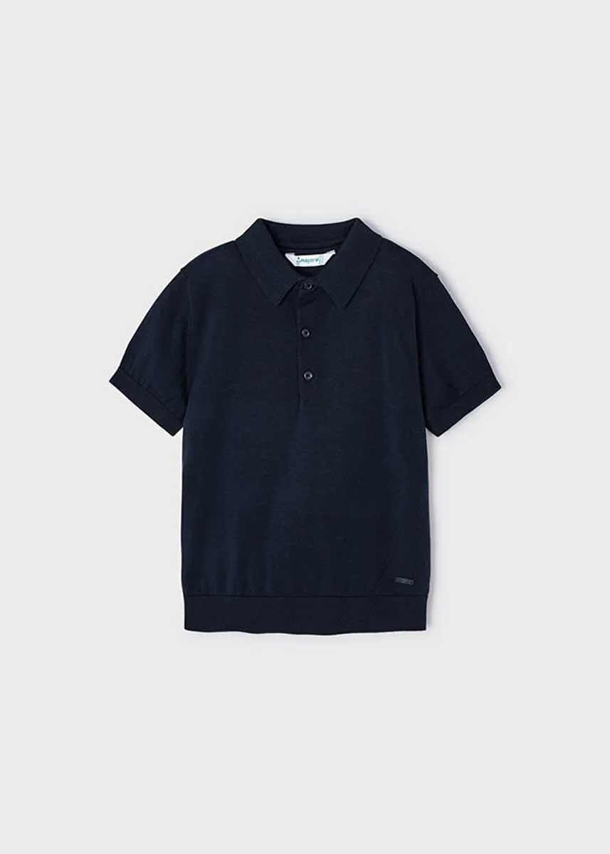 Henry Boys Knit Polo Shirt - Navy