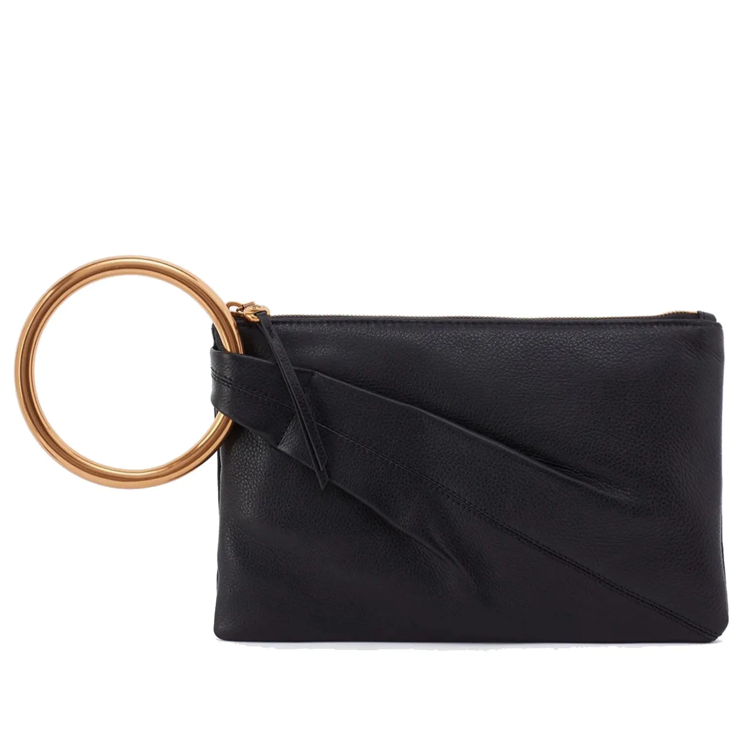 Hobo International Sheila Ring Clutch Pebbled Black