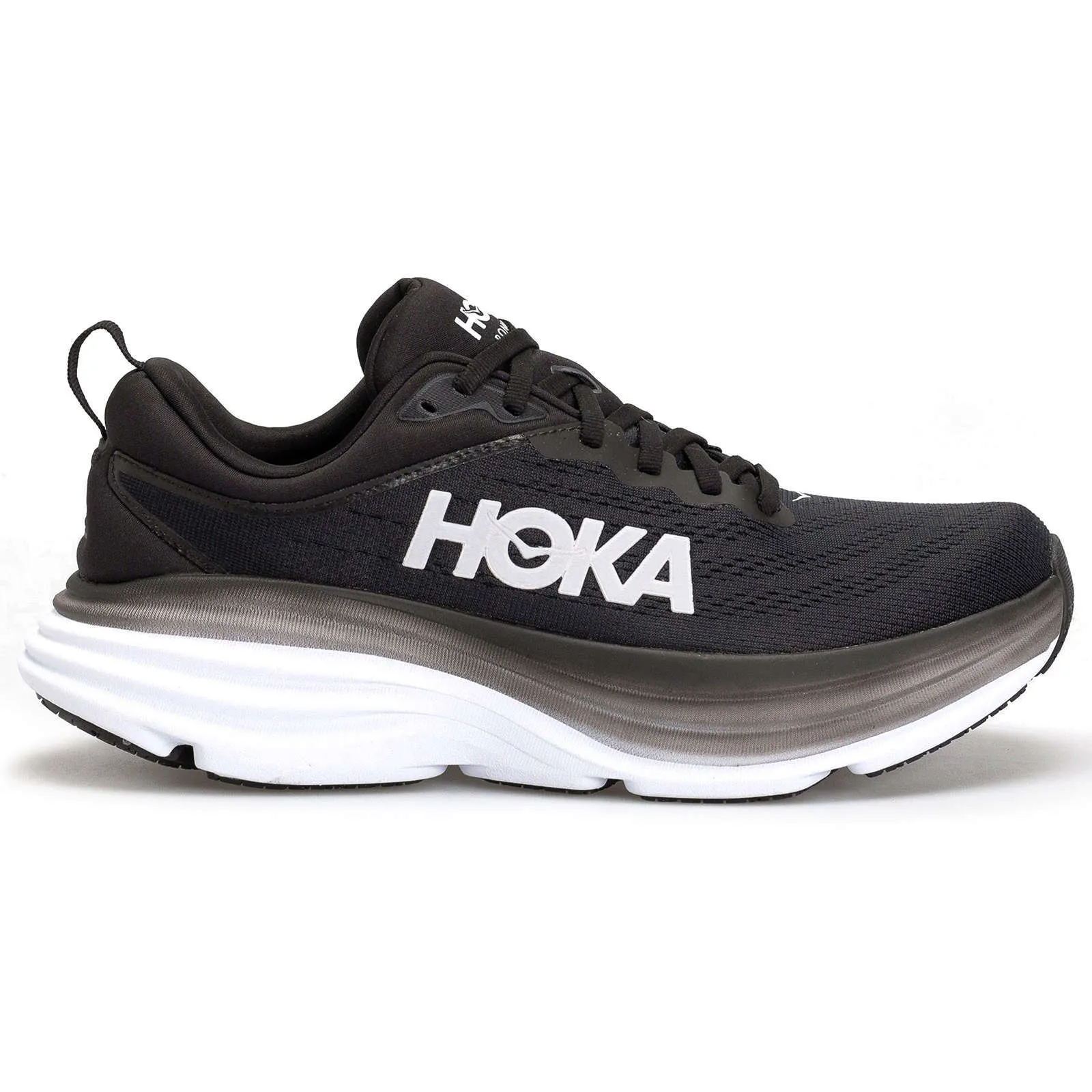 Hoka Men's Trainers Bondi 8 Lace-Up Low-Top Running Sneakers Textile - UK 9.5