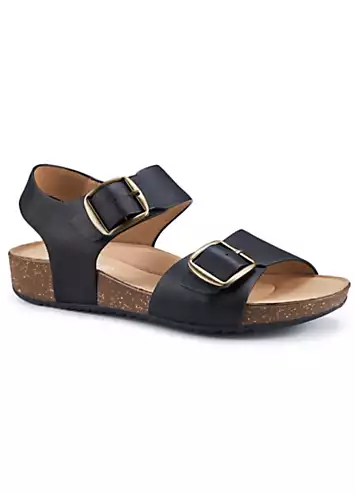 Hotter Black Tourist II Wide Women’s Sandals | Grattan